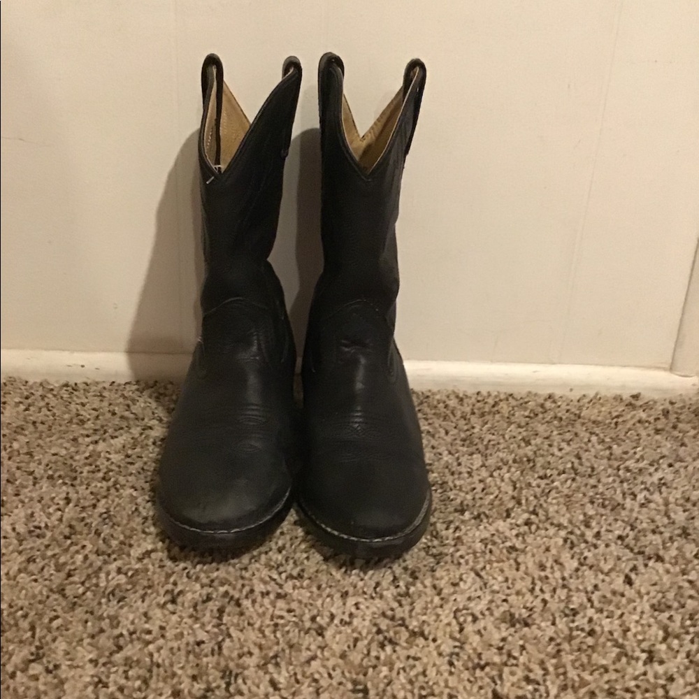 Little girls black cowboy boots preloved 💕